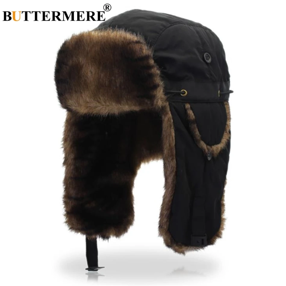 Buy BUTTERMERE Russian Ushanka Soviet Hats Black