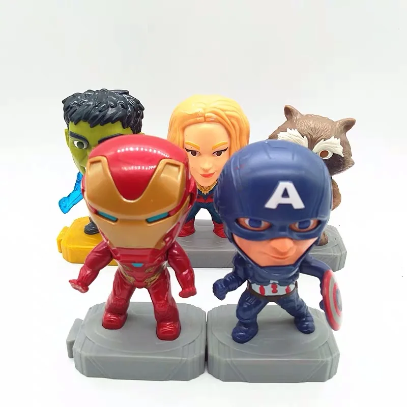 

MARVEL AVENGERS Endgame HAPPY MEAL TOYS Hulk Iron Man Captain America rockets bear Hand can move model toys