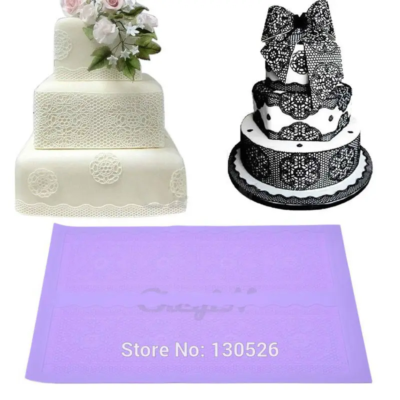40x27cm DIY Lace Fondant Mold Cake Decoration Chocolate Candy Mould Food Grade Silicone Lace Gum Paste