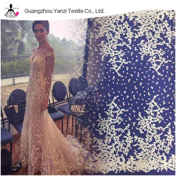 

Newest ivory embroidery African lace fabric and cheap price french net lace fabric for wedding dress 15yards
