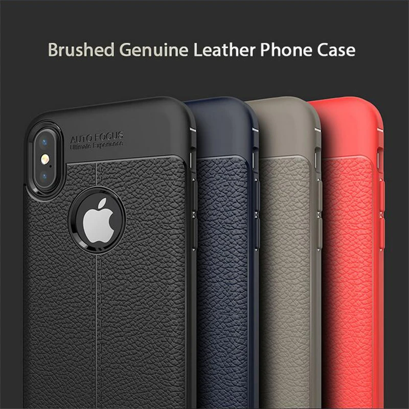 

RMJ-DNA For iPhone 8 8 Plus Cover Case For iphone 7 More Case For iPhone X Brushed Leather Soft TPU For iPhoen 6 6 s Back Coke