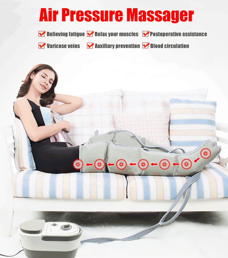 Air Wave Pressure Massager Continuous Compression Circulator Leg Arm Waist Leg Massageing Machine Muscles Relaxed Recovery Devic (1)