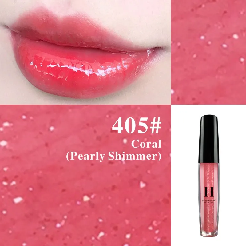 HENLICS Ultra Brilliant Lustre Lip Gloss 10 Colors Sexy Liquid Lipstick Waterproof Long Lasting Shimmer Lip Gloss (8)
