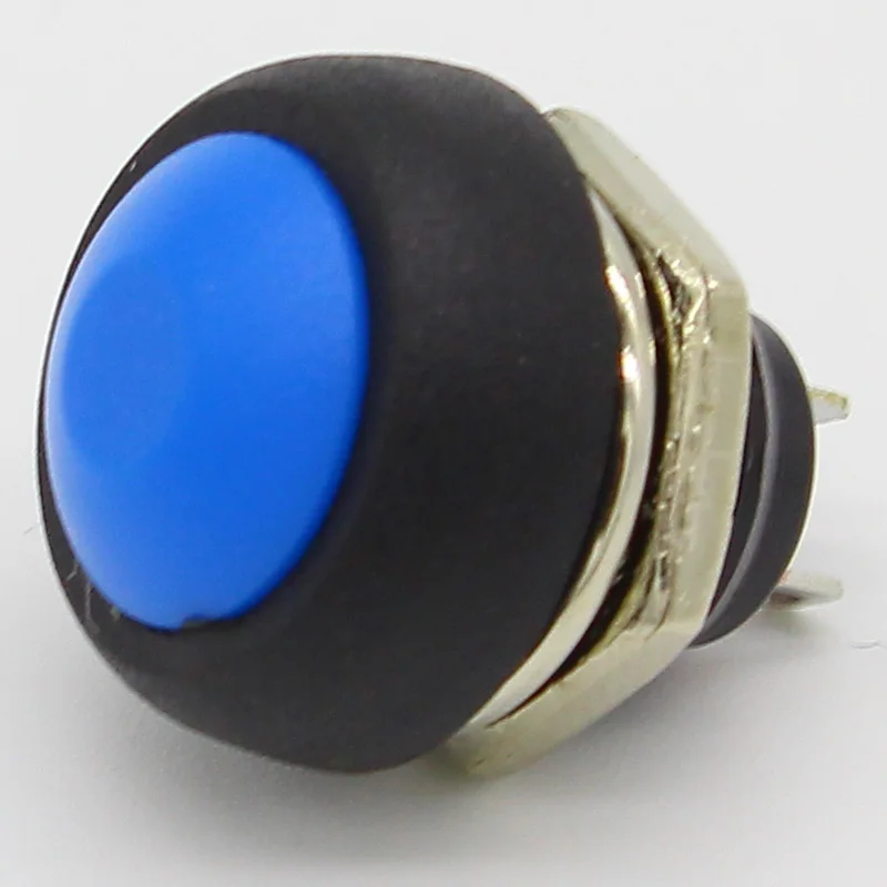 7 шт. 12 мм водонепроницаемый Мгновенный кнопочный переключатель ВЫКЛ-(вкл.) саморедактор - Цвет: Blue
