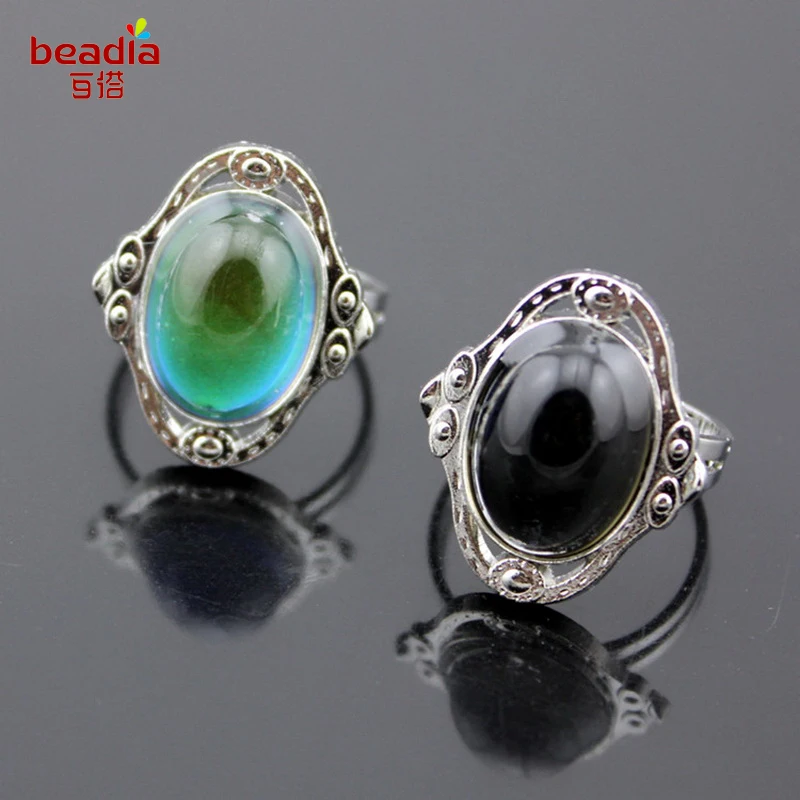 

New Arrival 1pc/bag Mood Change Color Felling Change Temperature Control Color Rings Inlay Large Crystal For Women Men Jewelry
