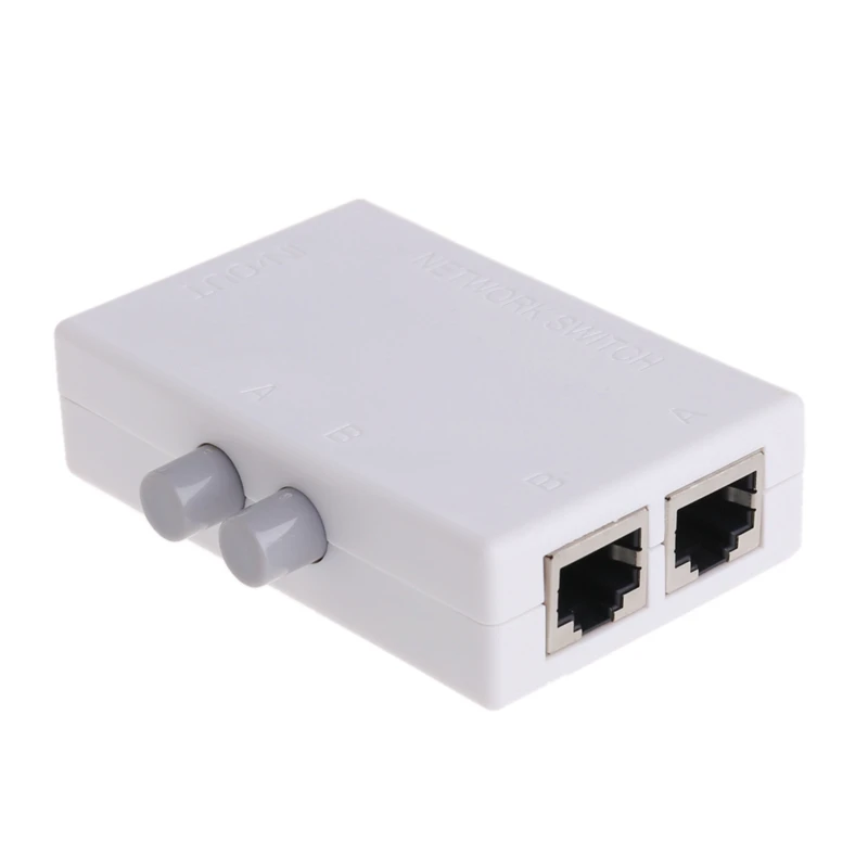 

JINSHENGDA Network Hubs Mini Dual 2 Way 2 Ports RJ45 Network Manual AB Sharing Switch Box Adapter HUB