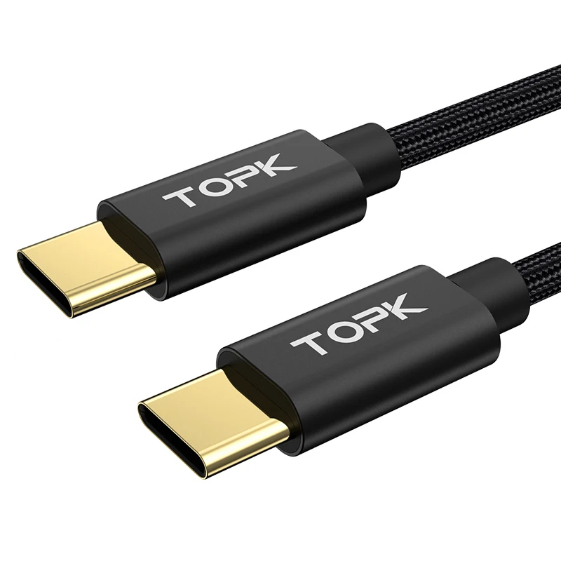 Кабель TOPK AN80 60W 3A usb type C-USB C для samsung Galaxy S10 S9 Plus Note 9 Oneplus 6t type-C PD QC3.0 кабель для быстрой зарядки - Цвет: CSA80800310