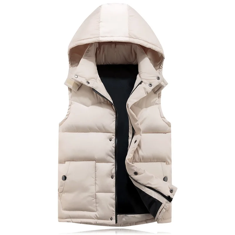 

HO new 2019 cotton feather waistcoat male qiu dong detachable cap loose Warm vest