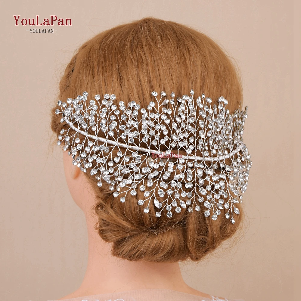 

YouLaPan HP258 Sliver diamond wedding headband Luxury crystal wedding headpieces bridal crown bridal hair accessories