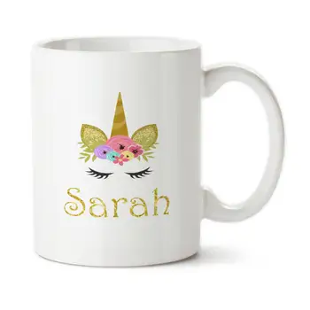 

Personalised Custom Printed Cute Unicorn Tea Coffee Mug Cup Gift Name Text Drop Shipping