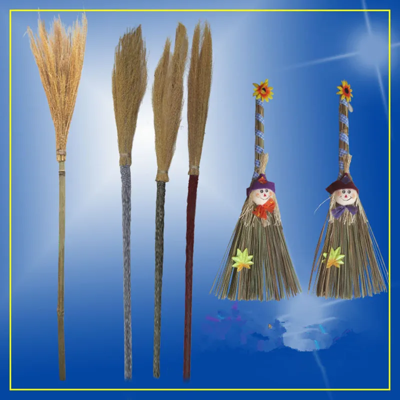 Хэллоуин метлы ведьмы дети 60 см уборочная машина 3 шт./лот свет coffe пальмовые брови