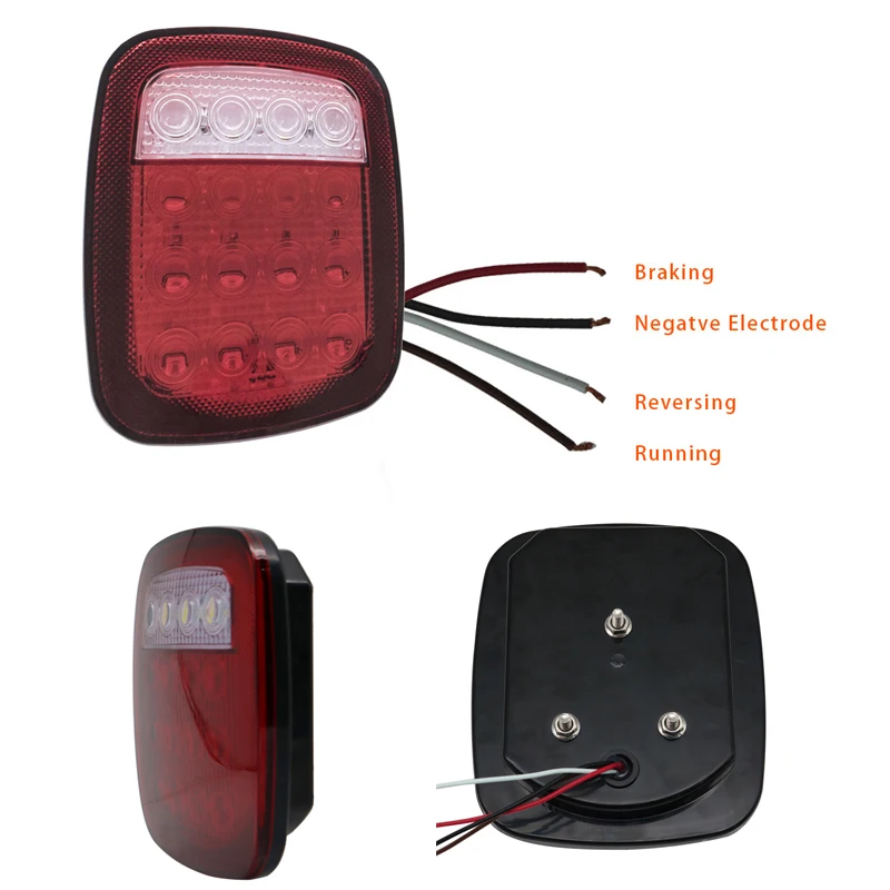 Pair LED Taillight Rear Back Bumper Light Parking Back up Reverse Brake Tail Light Lamp 2007~2016 For Jeep Wrangler JK (3)