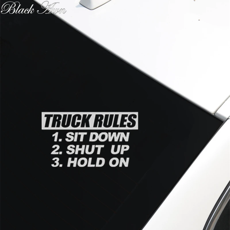 

Truck rules sticker sit down hold on shut up Funny JDM Lowered car window decal D066