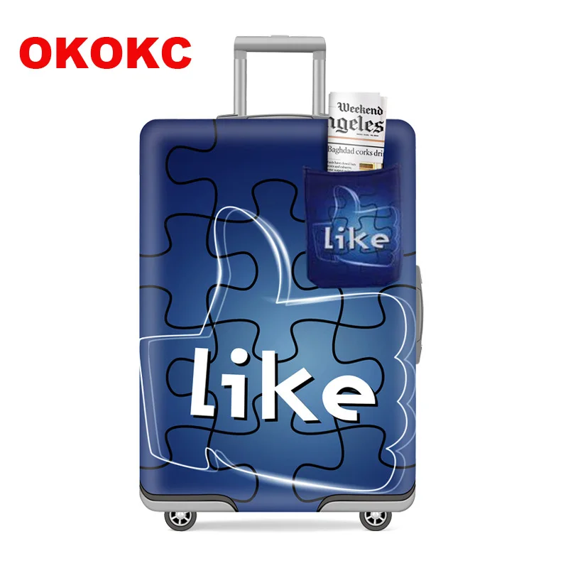 

OKOKC Elastic Geometric Luggage Protective Cover for 19-32Inch Trolley Thickest Suitcase Protect Bag Case Travel Accessories