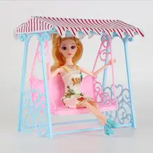 Accesorios de muñeca de moda para barbie swing Arrival, columpio para Barbie, juguetes para juego de imitación para niña, balancín informal de jardín con luz solar