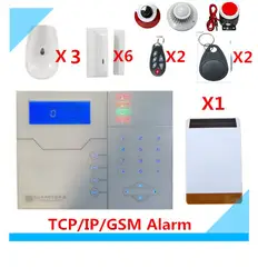 DIY французский голос TCP/IP GSM сигнализация Системы RFID сигнализации дома Системы с Открытый Солнечный вспышки строба сирена охранной