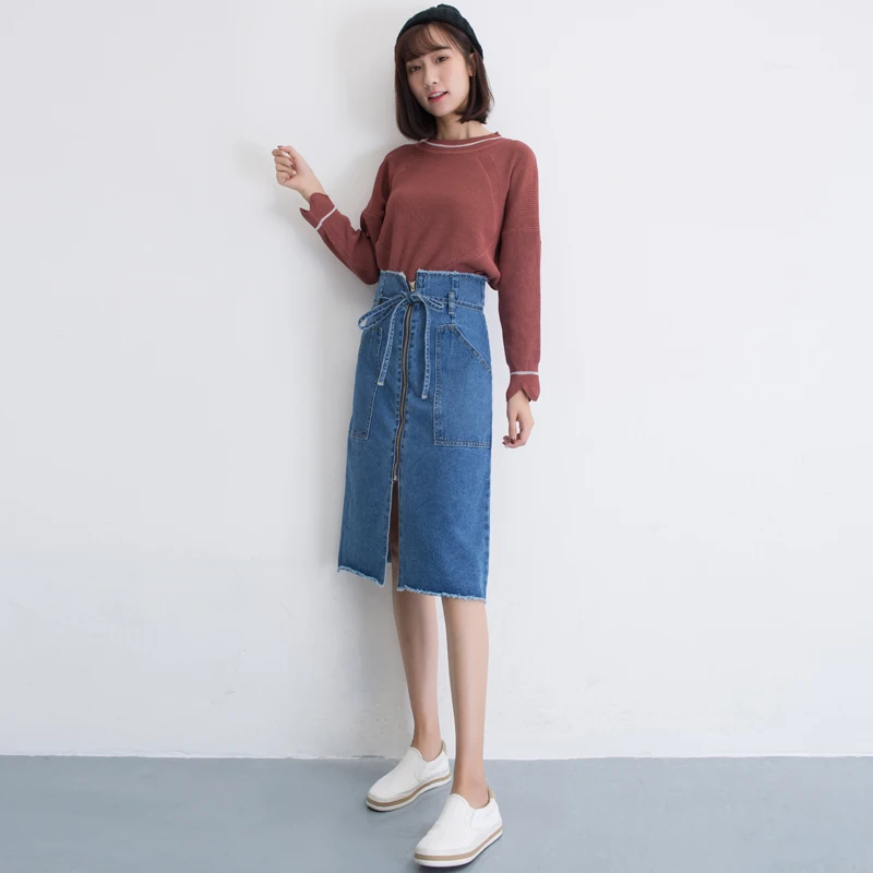 kpop denim skirt