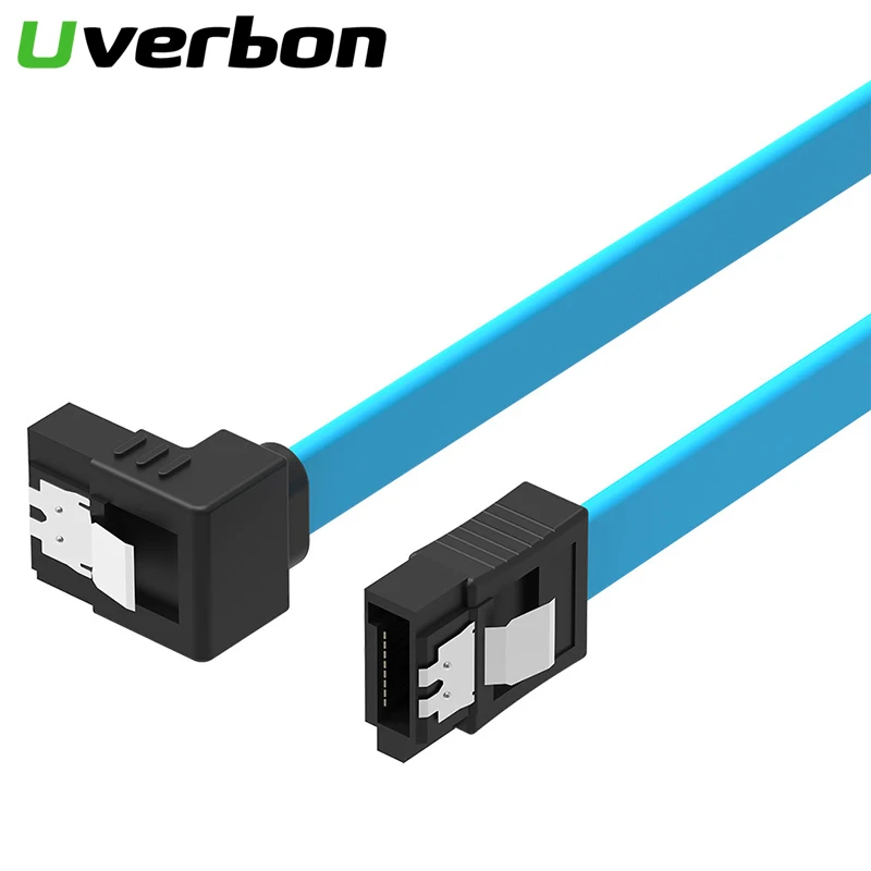 Суперскоростной кабель Uverbon 50 см SATA 3 0 III 6 с прямым и угловым сигналом плоский для