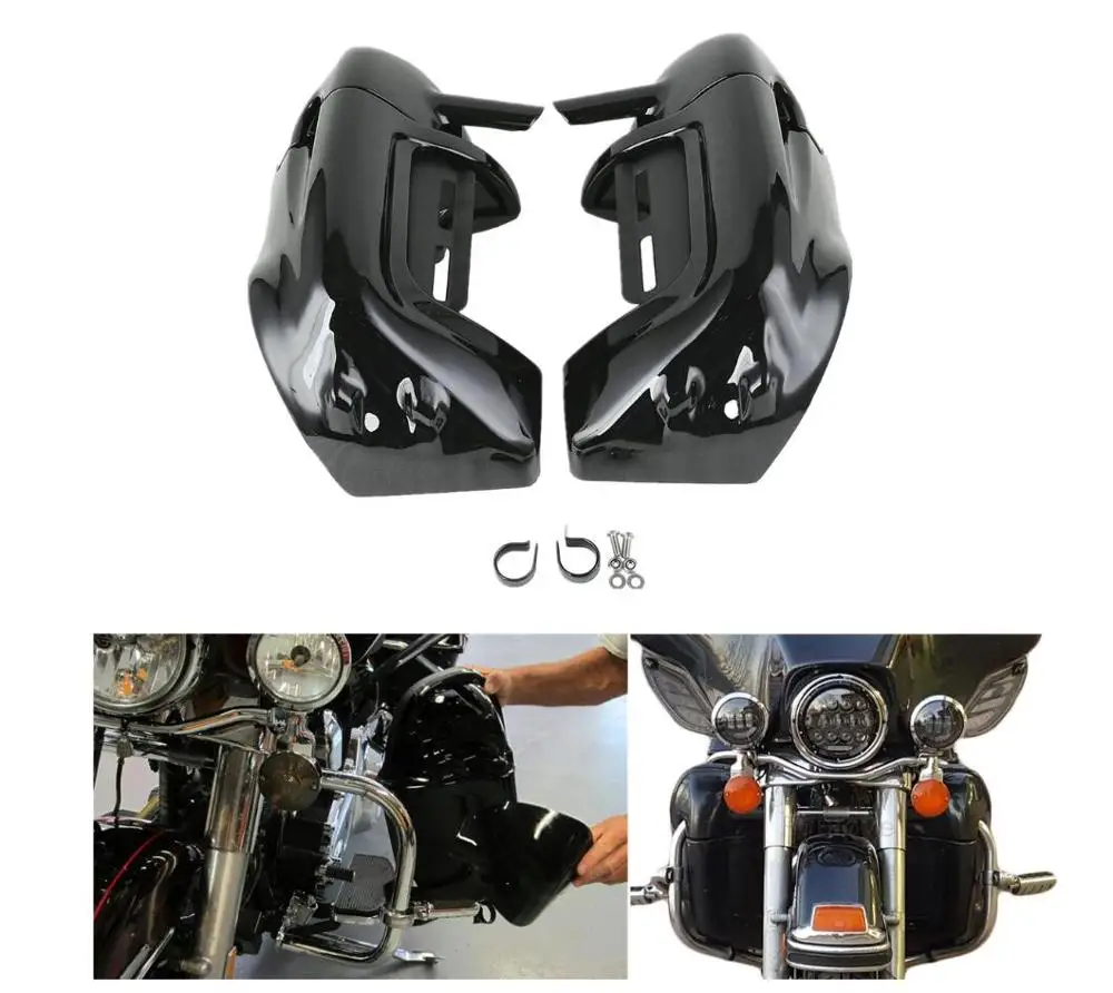 

Motorcycle Black Lower Vented Leg Fairing For Harley Touring Road King Electra Glide US