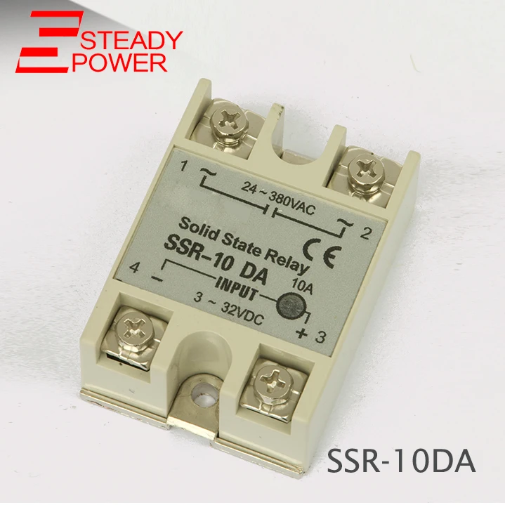 

Solid State Relay SSR-10DA actually 3-32V DC TO 24-380V AC 10A SSR 10DA 10VA 10AA 10DD Radiator SSR Covers