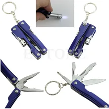 OOTDTY Portable 9 In 1 Stainless Steel Multi Tool Multifunction Plier Outdoor Pocket Mini Camping Kit