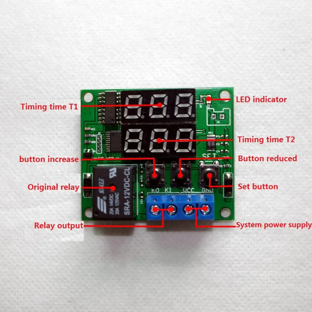 Цифровой дисплей реле времени 5V12V24V задержка таймер петля релейный модуль 18 видов функций