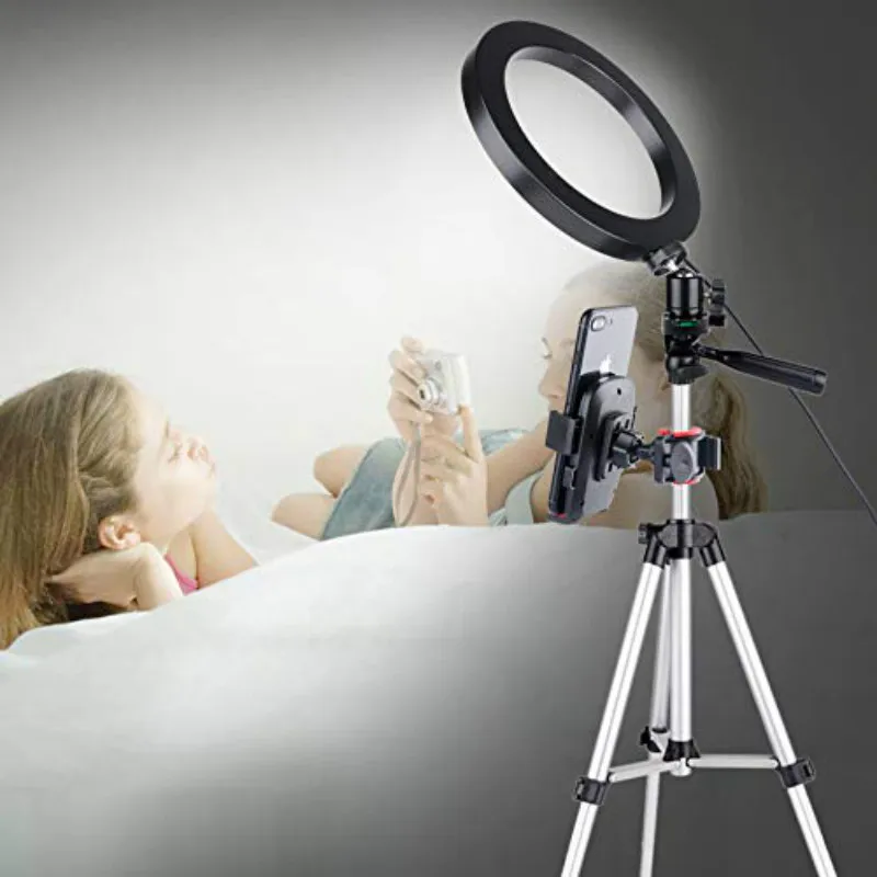 Portable Selfie Ring Light with Tripod Stand for Live Stream-LED Ring Light with Phone Holder for iPhone Samsung YouTube