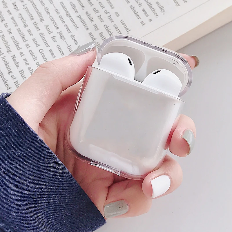 Чехлы для Apple AirPods 2 прозрачные наушники ПК чехол для Apple Air Pods 1 Зарядная коробка Жесткий ПК Прозрачный чехол для Airpods