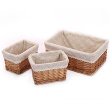 Маленькие большие плетеные корзины для хранения Ящики zakka прямоугольные контейнеры и ящики Органайзер коробка panier de Range panier