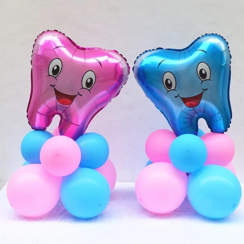 1 шт. улыбка зуб фольги Воздушные шары стоматологический клинледет активности баллоны мультфильм зубы ребенок душ День Рождения Декоративные детские игрушки