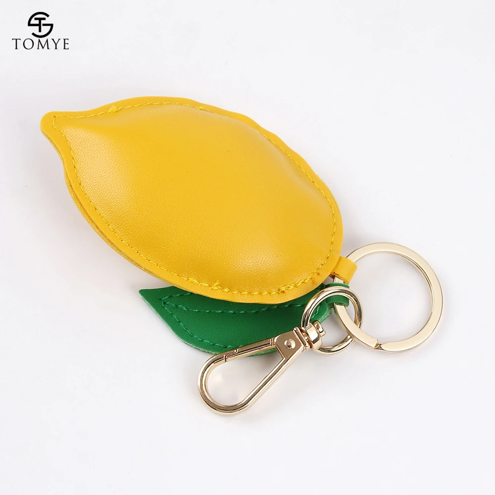 TOMYE милый желтый лимон в форме кожаный брелок персонализированные пользовательские key19S025