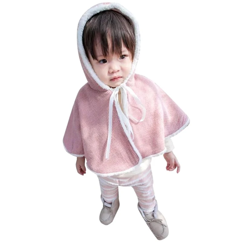 Baby Outerwear 2018 New Autumn Winter Little Angel Wings Hooded Lace-up Cloak Children Cute Coats Baby Girls Clothing 1-6Y