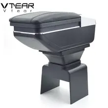 Vdéchirure – accoudoir de voiture en cuir avec boîte de rangement, accoudoir rotatif ABS, console centrale auto, accessoire de style, pour Peugeot 307