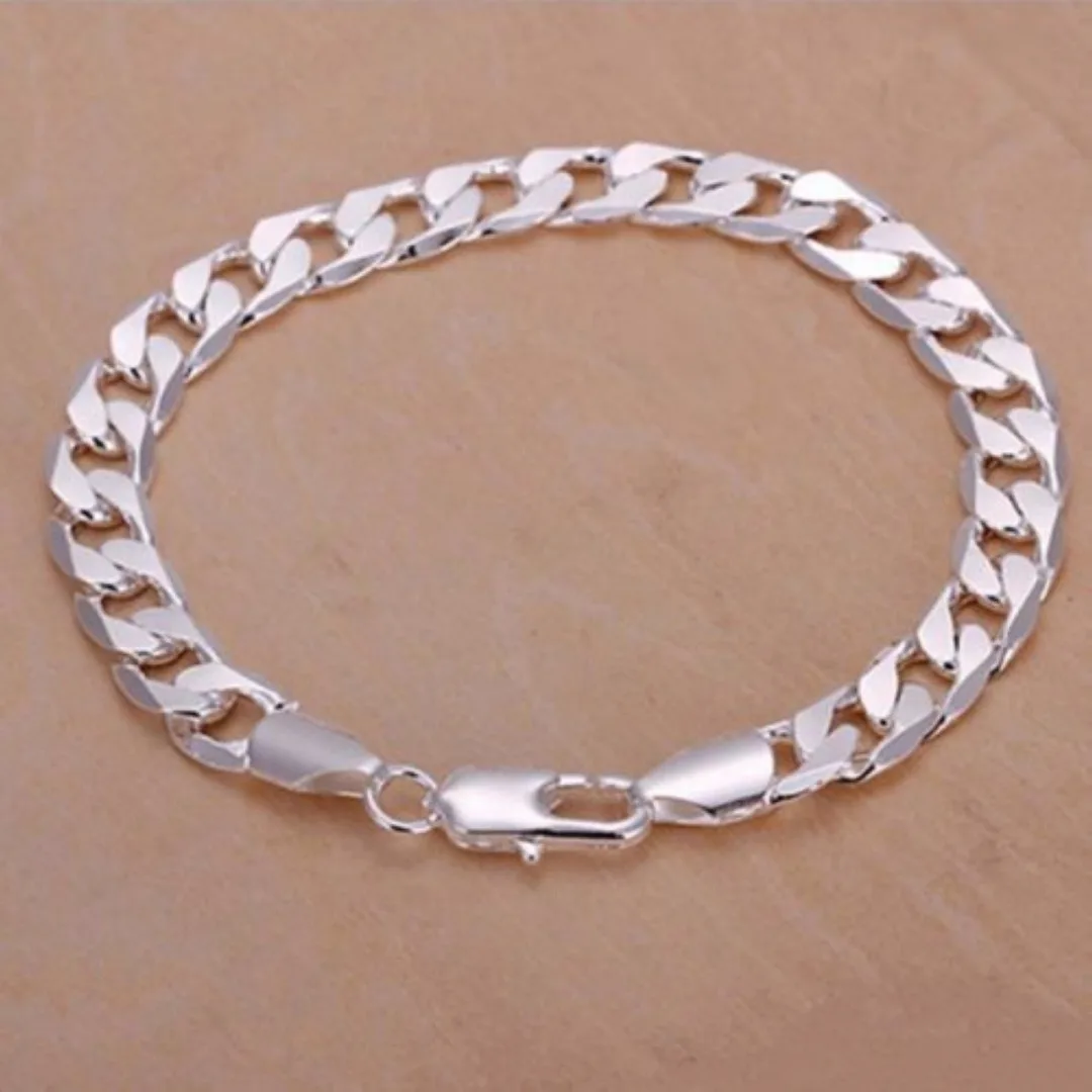 Fashion Link Chain Bangle Bracelet Men Punk Hip Hop Stainless Steel Gold Silver Plated Bracelet Chains Femme Jewelry Shellhard