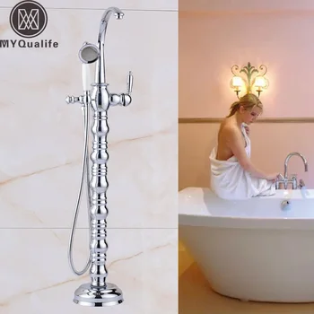 

Best Quality Artistic Tub Mixer Faucet Free Standing with Handshower Bathtub Filler Mixer Taps Claw Floor Bath Crane Taps