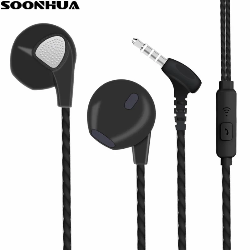 

SOONHUA 3.5mm Wired In-ear Earphone Stereo Bass Headphone With Microphone Sports Running Headset for iPhone 6 Samsung Xiaomi