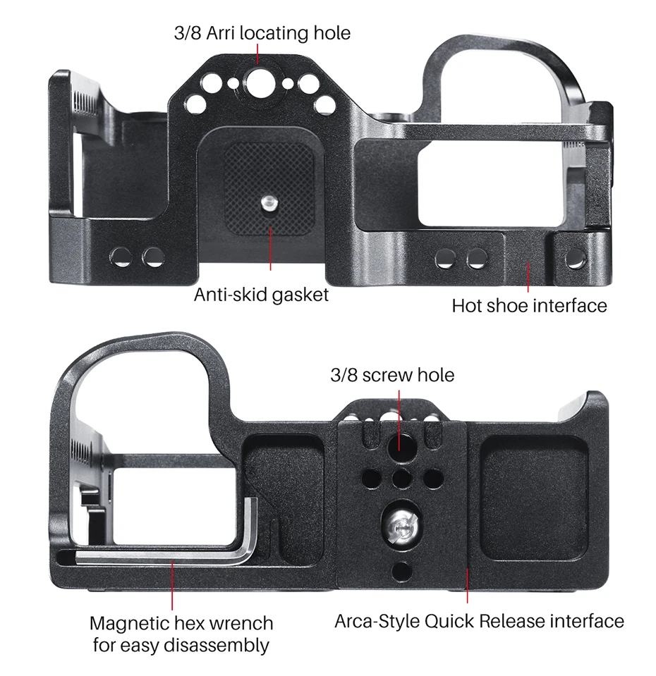 UURig на Камера Крепление-сетка для цифрового фотоаппарата Panasonic Lumix S1R S1, защитный Корпус видео Vlog клетка Холодный башмак 1/4 3/8 Arca