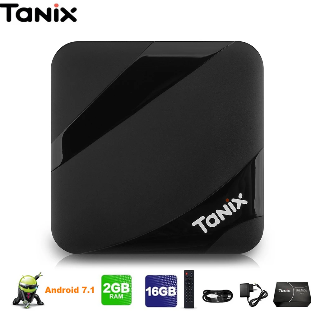 Tanix TX3 Max Smart tv Box Android 7,1 приставка HDMI 2,0 H.265 4K медиаплеер Amlogic S905W 2 Гб 16 Гб Bluetooth PK x96 mini