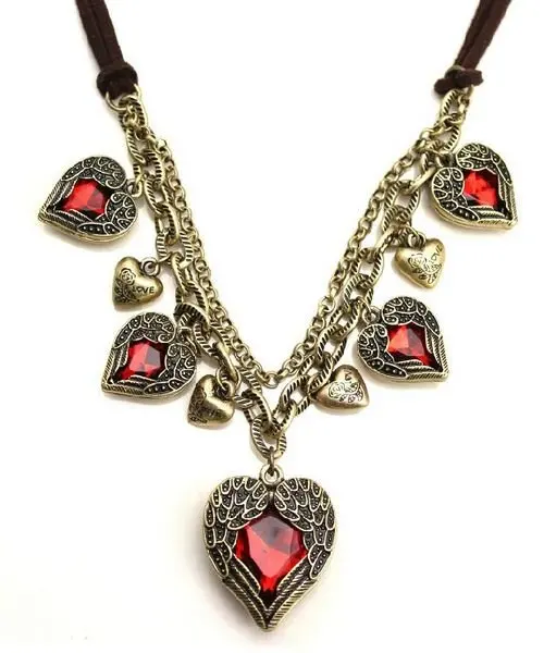 Classic Pendant Necklace Red Heart #SH310-in Pendants from Jewelry