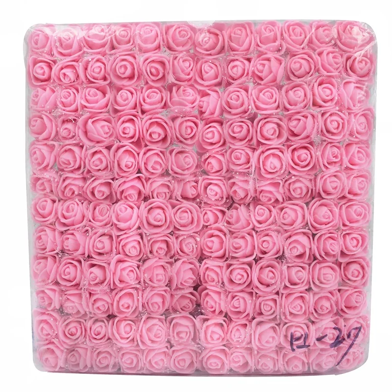 144pcs 2cm Mini Foam Rose Artificial Flower Bouquet Wedding Flower Decoration Scrapbooking DIY Wreath Cheap Fake Rose Flowers