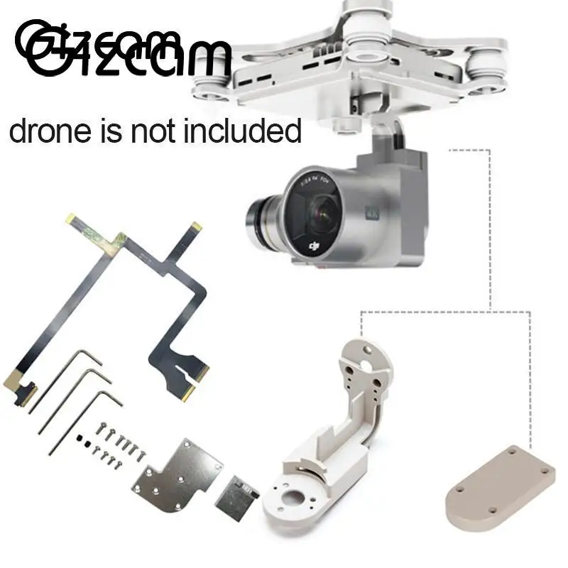 Gizcam ленточный кабель комплект W/рыскания + roll Arms Кронштейн Gimbal для DJI Phantom 3 advanced