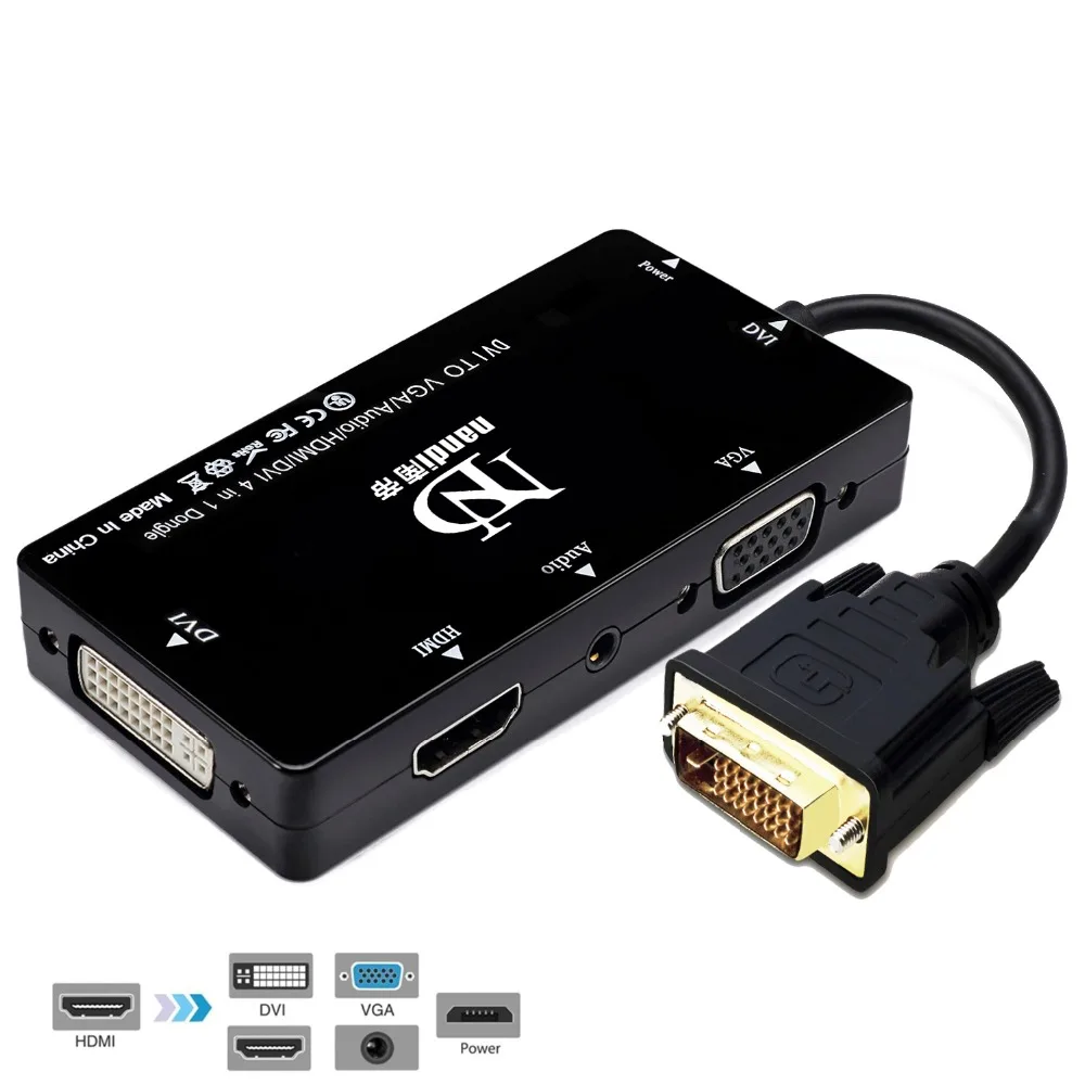 Кабель-адаптер DVI 24 + 1 к HDMI 4K VGA 1080P 3 5 мм с разъемом Micro USB в для компьютеров