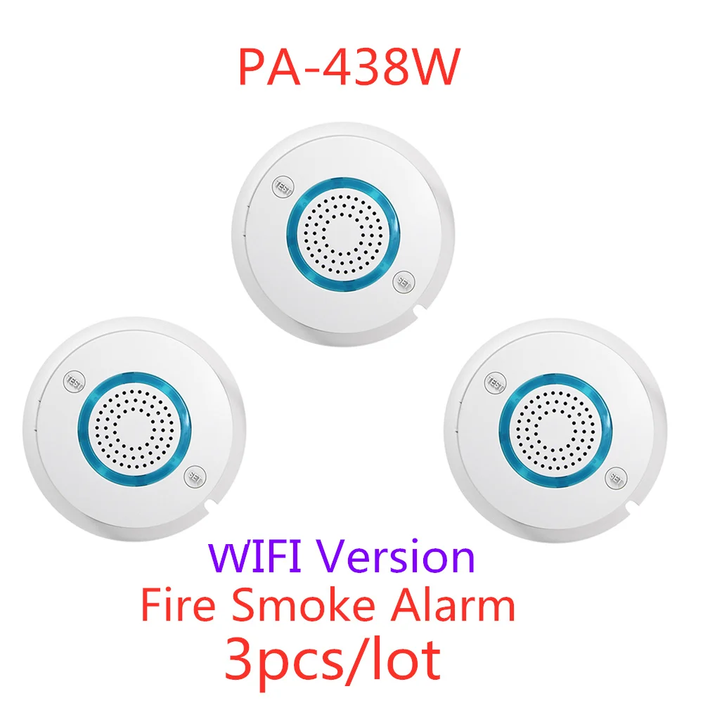 433MHz Independent Auto Dial Voice Wireless WIFI Fire Protection Smoke Detector Portable Alarm Sensors For security Alarm System - Цвет: Серебристый