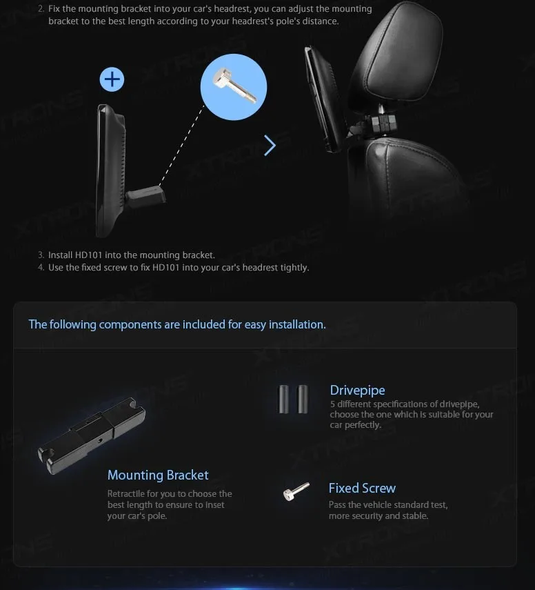 Excellent 10.1" Touch Button Headrest Car DVD Car Headrest DVD Car Headrest Monitor with DVD Function & 1024*600 Resolution 9