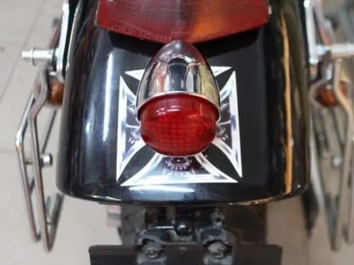 

Chrome Motorcycle LED Brake Running Tail Light Cafe Racer Bobber Vintage Bike CB