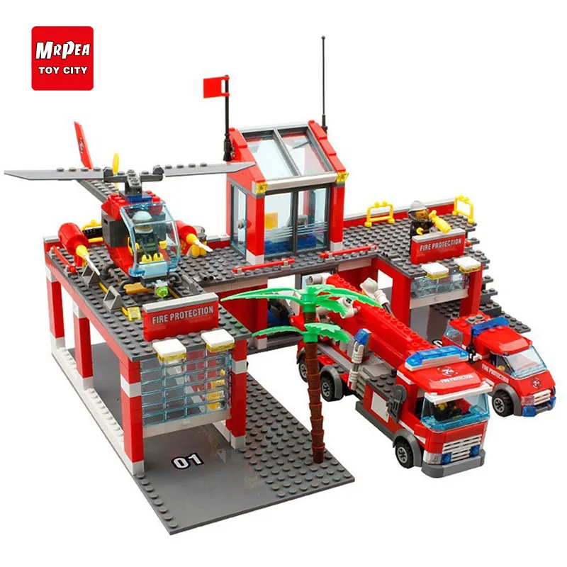 

New City Fire Station 774pcs/set Building Blocks DIY Educational Bricks Kids Toys compatible with legoe Best Kids Xmas Gift