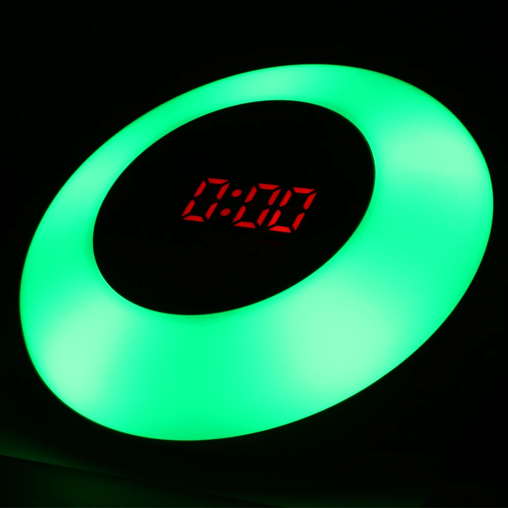 RGB светильник светодиодный зеркальный будильник сенсорный экран Повтор