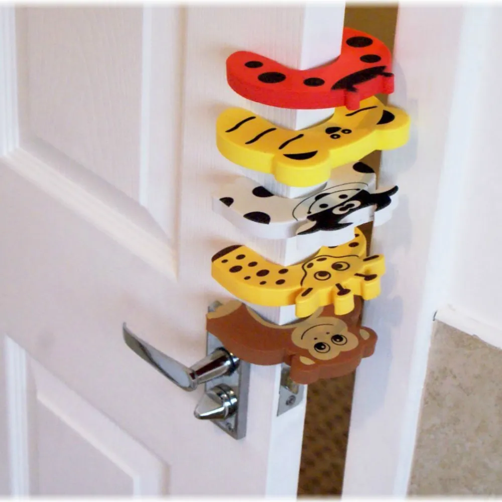 5X Baby Safety Foam Door Jammer Guard Finger Protector Stoppers Animal New.