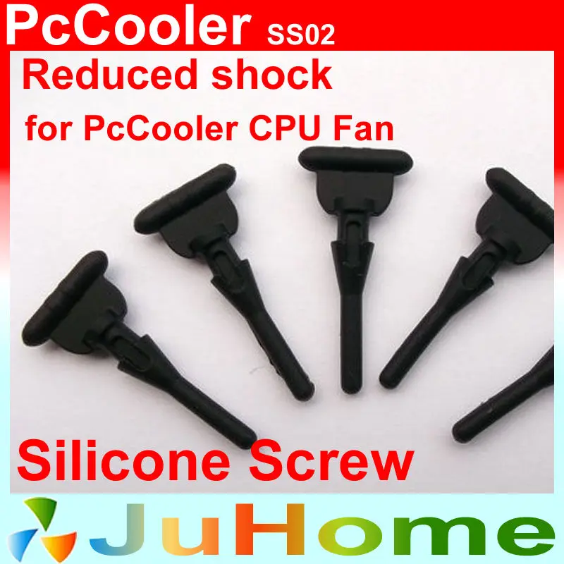 Silicone Screw, for PcCooler CPU fan, Black Silicone Shock Absorption