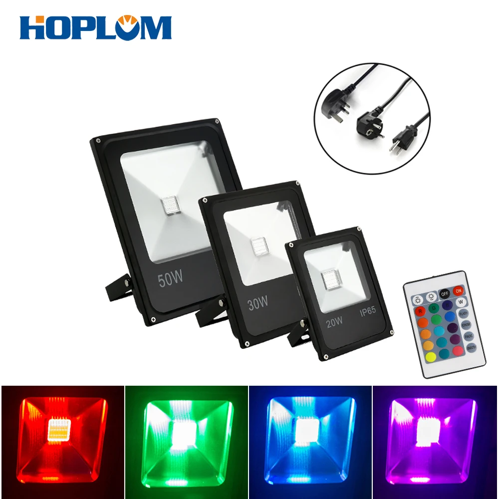 

LED Floodlight RGB Color Changing AC85-265V COB LEDs Waterproof Outdoor Spotlight for Garden Landscape Park Lighting With Remote